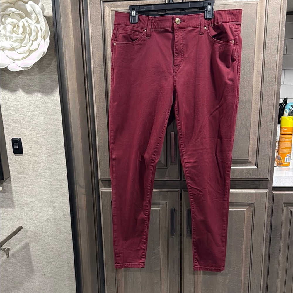LuLaRoe Women’s burgundy jeans, size 36, stretchy, good used condition